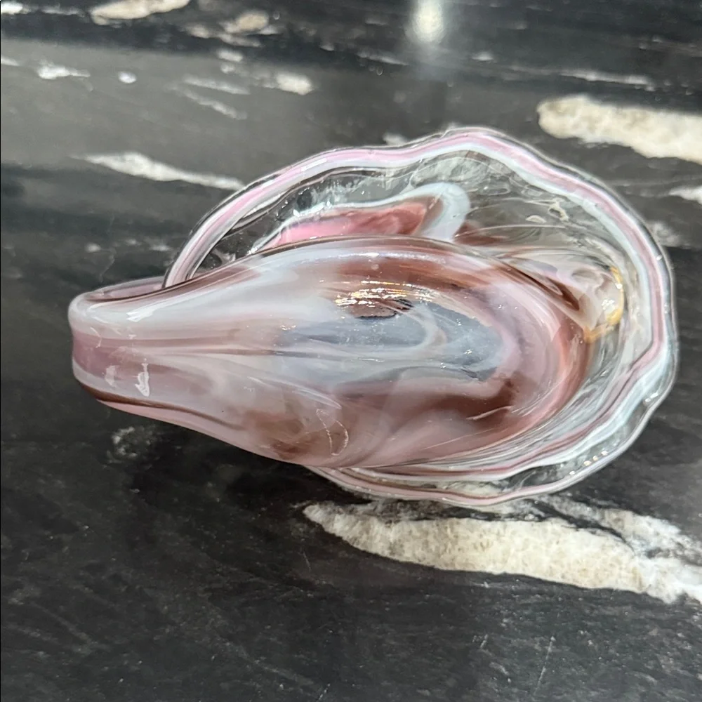 Vintage Hand Made Blown Glass Bowl Swirl Design Murano Style 7